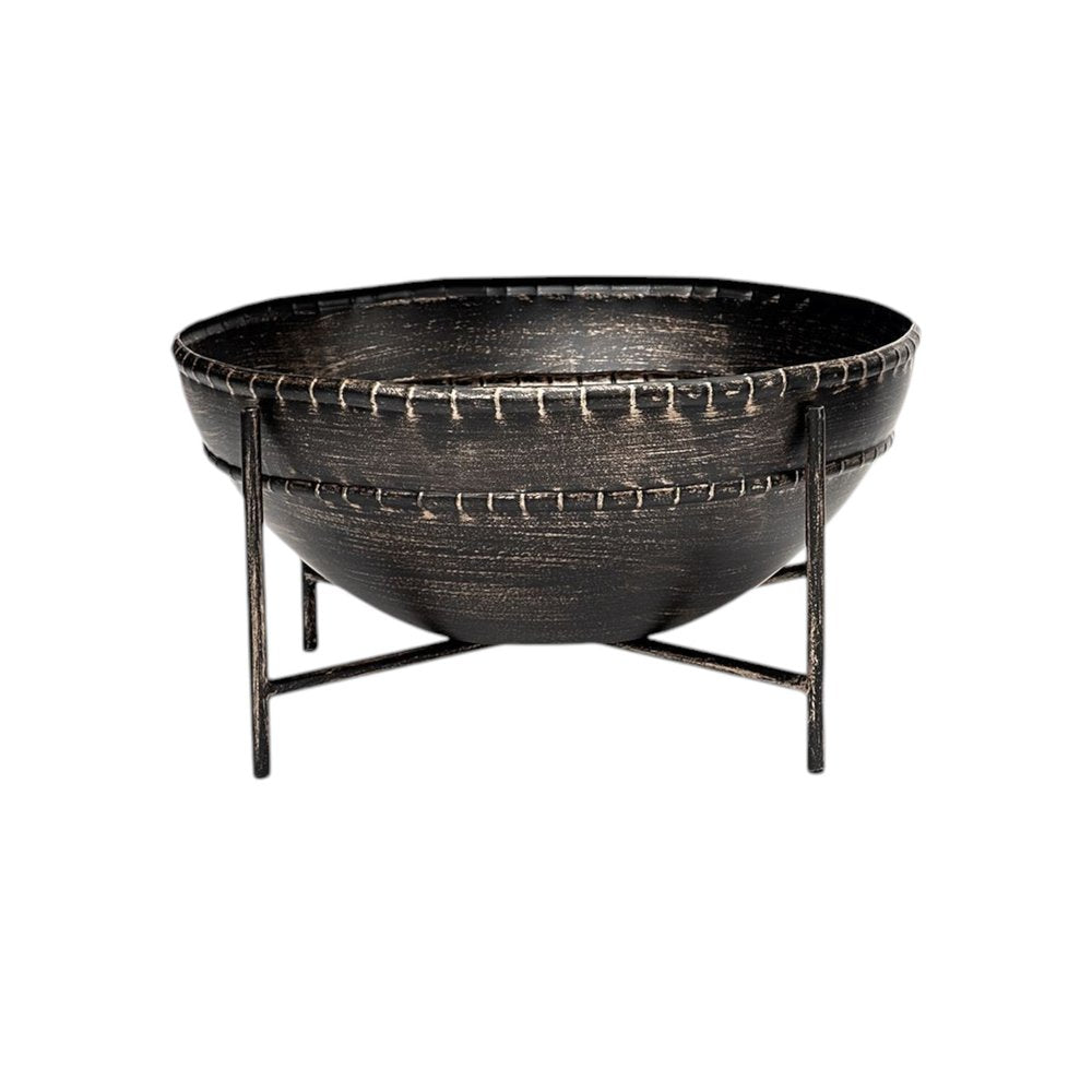 Set of Two Black Metal Decorative Bowl HomeRoots