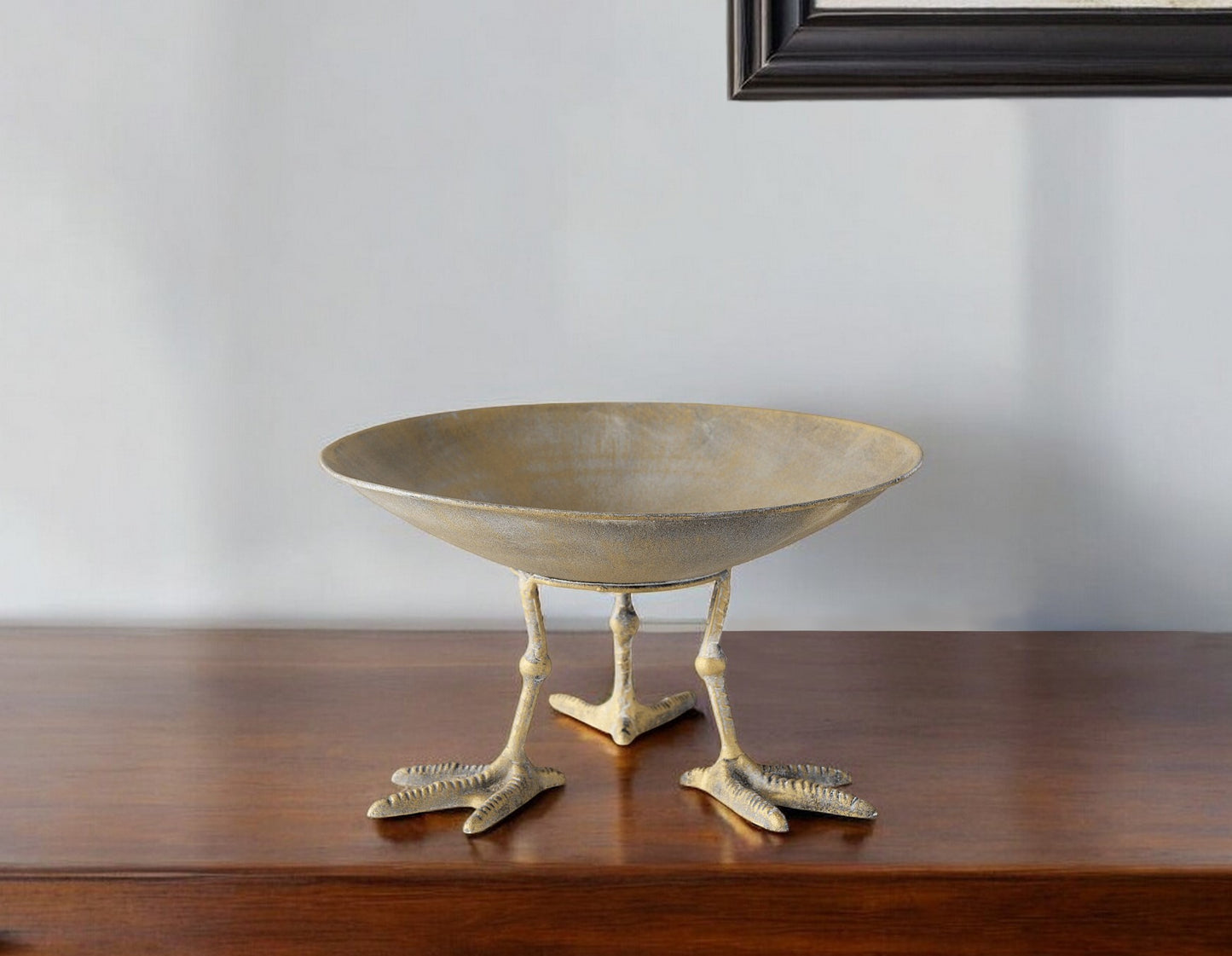 Antiqued Gold Webbed Feet Centerpiece Bowl