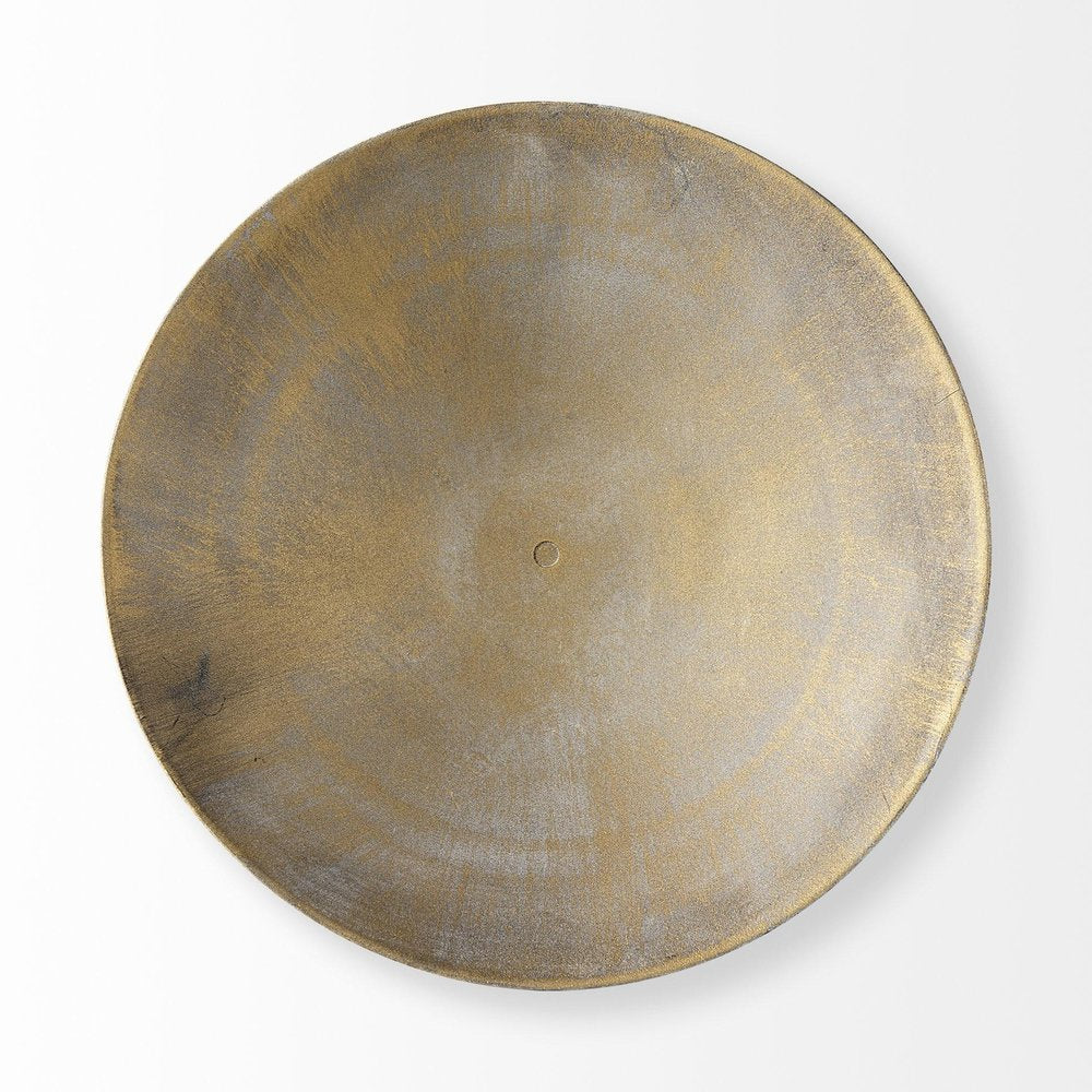 13" Gold Metal Round Centerpiece Bowl HomeRoots
