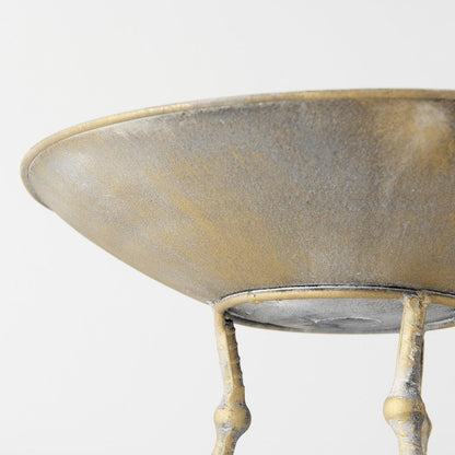 13" Gold Metal Round Centerpiece Bowl HomeRoots