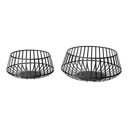 Set of Two Black Metal Decorative Bowl HomeRoots