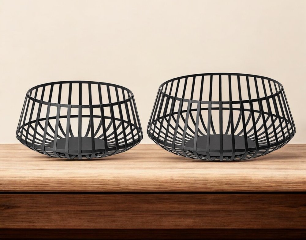 Set of Two Black Metal Decorative Bowl HomeRoots