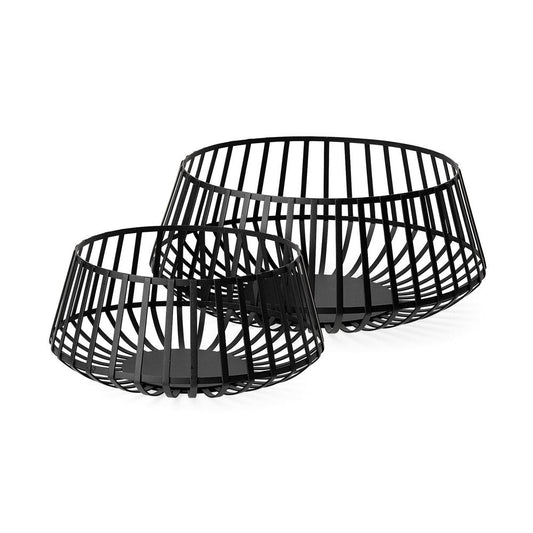 Set of Two Black Metal Decorative Bowl HomeRoots