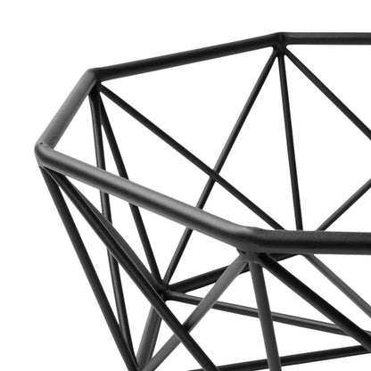 17" Black Metal Geometric Decorative Bowl HomeRoots