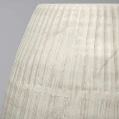 21" White Striped Ceramic Cylinder Floor Vase HomeRoots