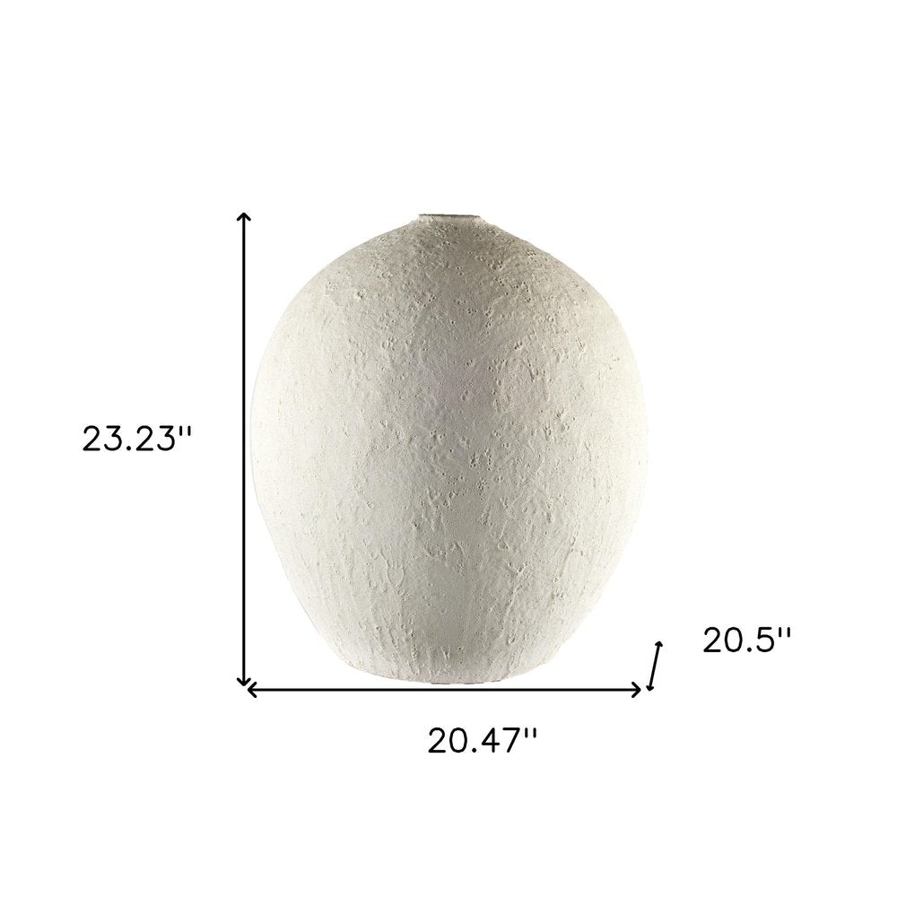 23" White Cylinder Ceramic Floor Vase HomeRoots