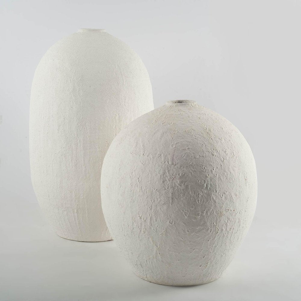 32" White Cylinder Ceramic Floor Vase HomeRoots