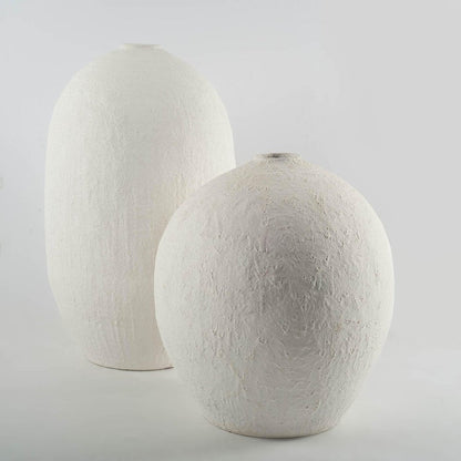 32" White Cylinder Ceramic Floor Vase HomeRoots