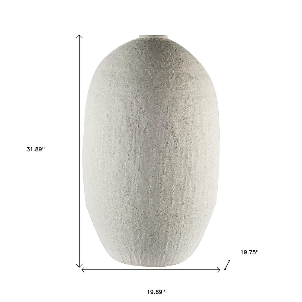 32" White Cylinder Ceramic Floor Vase HomeRoots