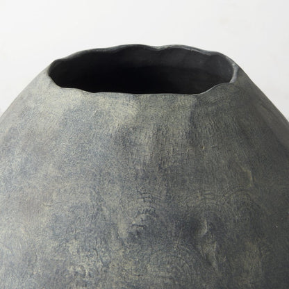 23" Gray Oval Distressed Ceramic Floor Vase HomeRoots