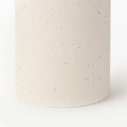 11" Beige And White Color Block Ceramic Cylinder Table Vase HomeRoots
