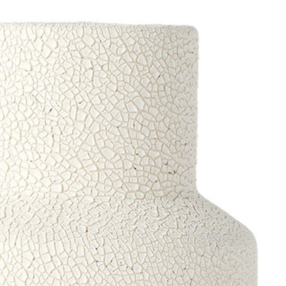 11" Beige And White Color Block Ceramic Cylinder Table Vase HomeRoots