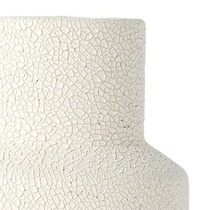 11" Beige And White Color Block Ceramic Cylinder Table Vase HomeRoots