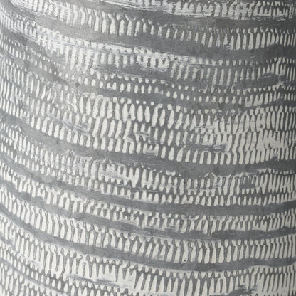 11" Gray and White Abstract Metal Jug Vase HomeRoots