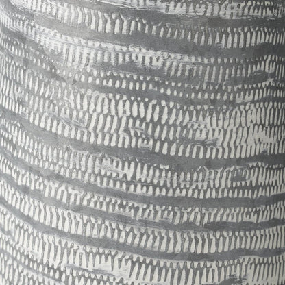 11" Gray and White Abstract Metal Jug Vase HomeRoots