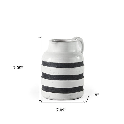 7" Blue And White Cylinder Ceramic Urns Jars HomeRoots
