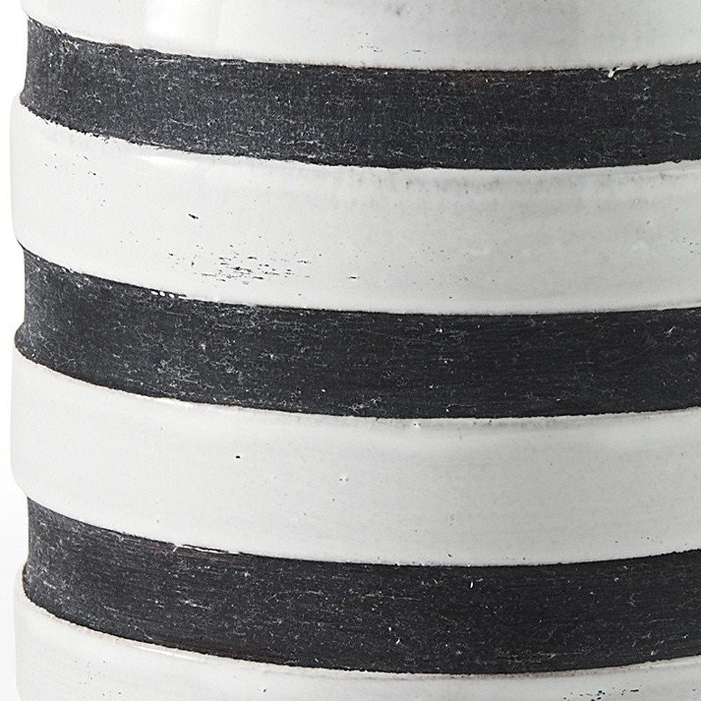 7" Blue And White Cylinder Ceramic Urns Jars HomeRoots