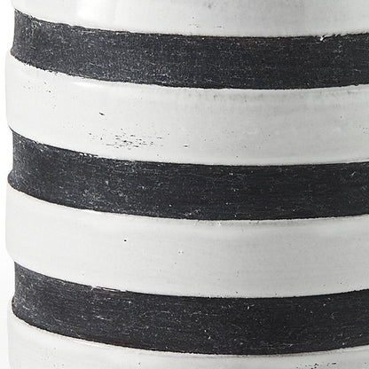 7" Blue And White Cylinder Ceramic Urns Jars HomeRoots