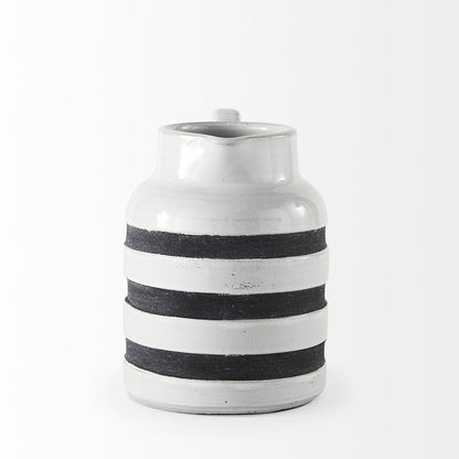7" Blue And White Cylinder Ceramic Urns Jars HomeRoots