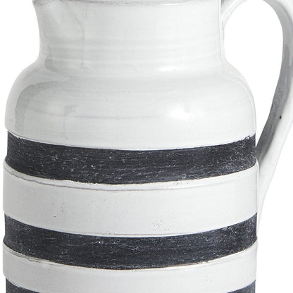 9" Blue And White Cylinder Ceramic Urns Jars