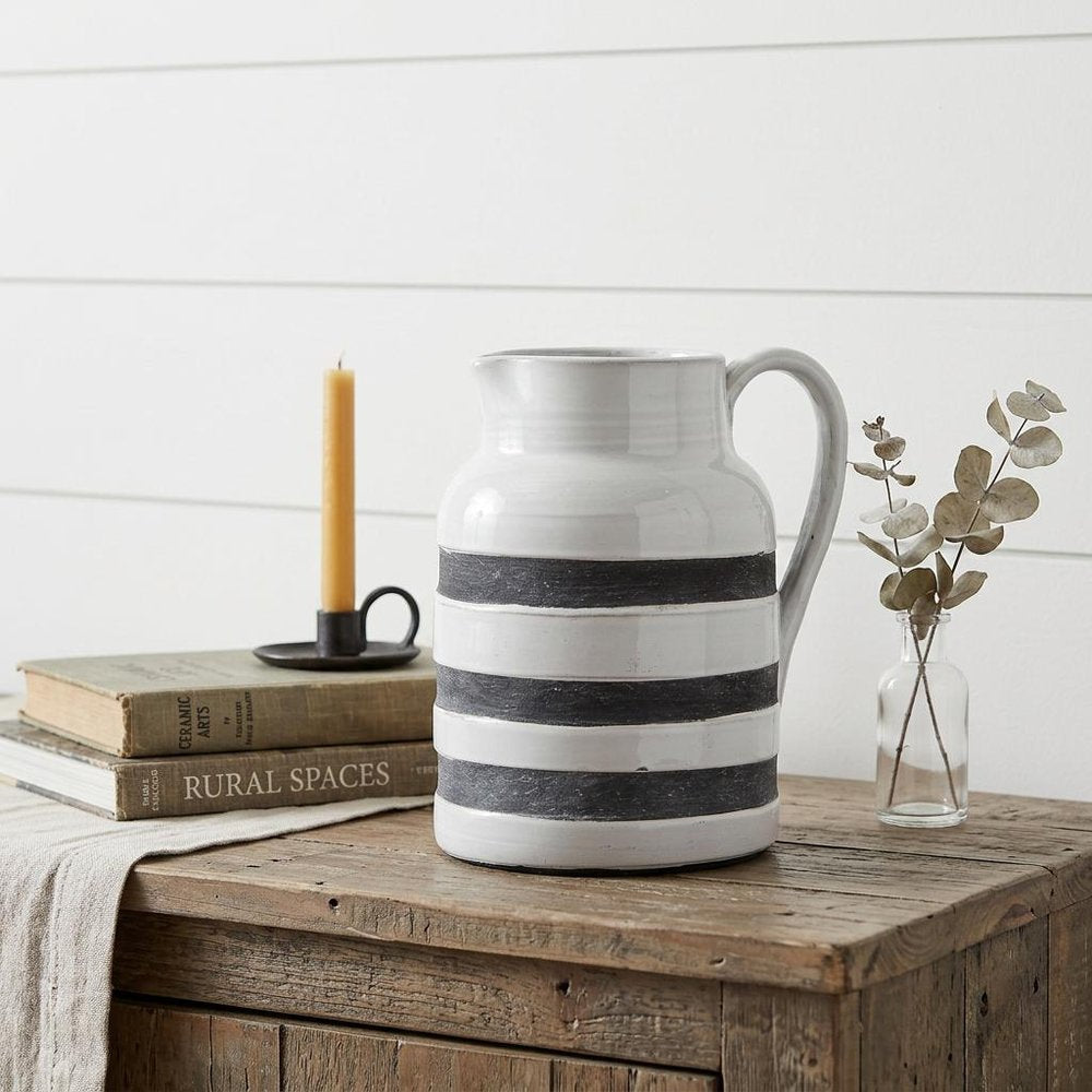 9" Blue And White Cylinder Ceramic Urns Jars HomeRoots