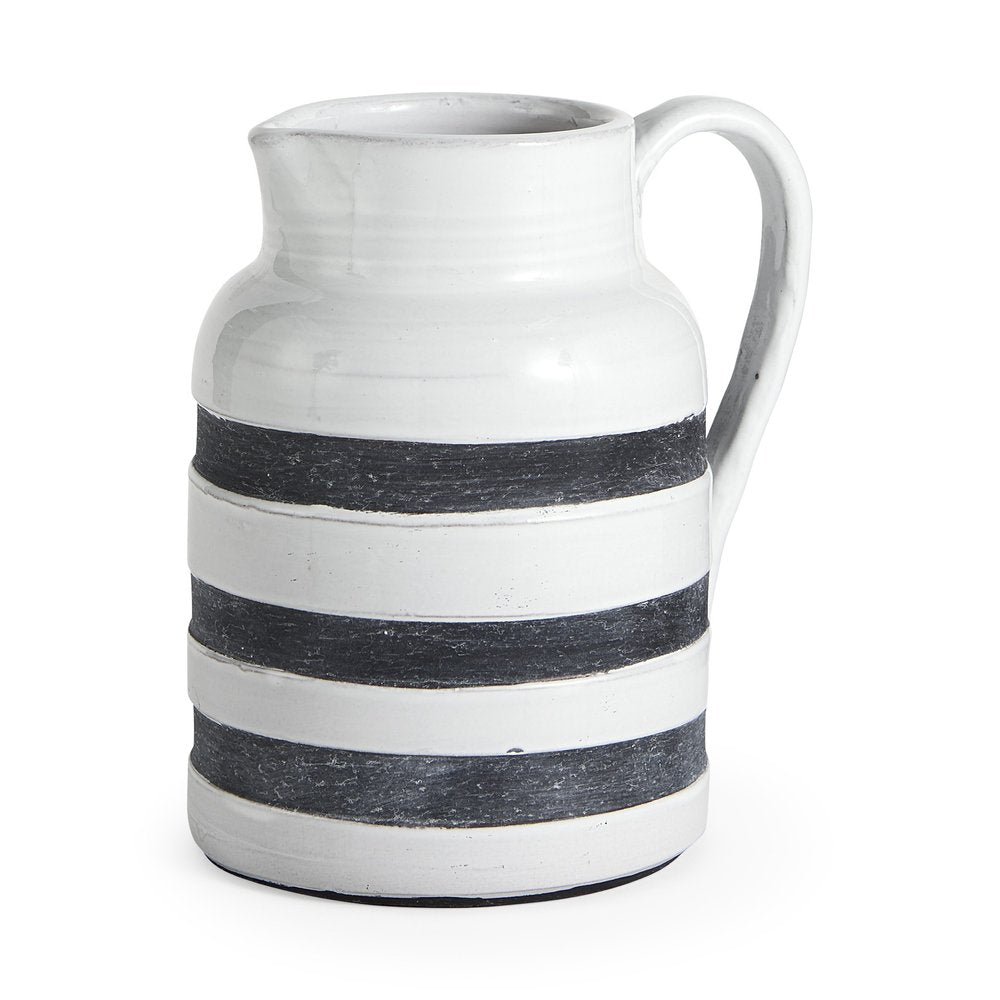 9" Blue And White Cylinder Ceramic Urns Jars — view 1