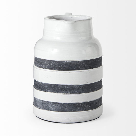 9" Blue And White Cylinder Ceramic Urns Jars HomeRoots