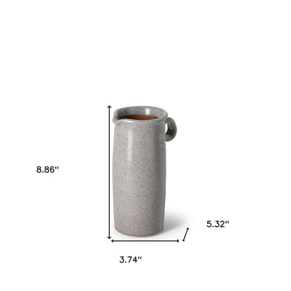 9" Gray Cylinder Ceramic Urns Jars HomeRoots