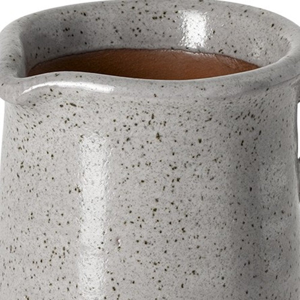 9" Gray Cylinder Ceramic Urns Jars — view 8