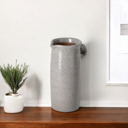 9" Gray Cylinder Ceramic Urns Jars HomeRoots