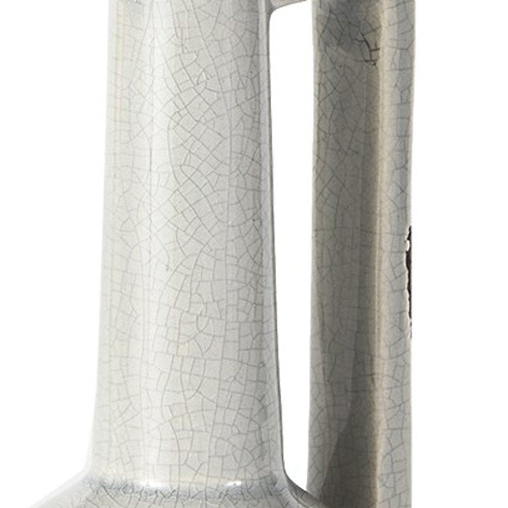 9" Gray And White Ceramic Cylinder Table Vase HomeRoots