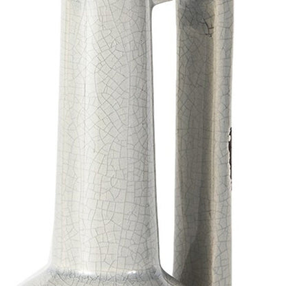 9" Gray And White Ceramic Cylinder Table Vase HomeRoots
