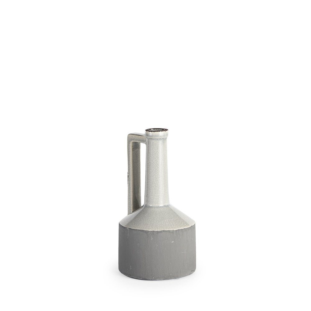 9" Gray And White Ceramic Cylinder Table Vase HomeRoots