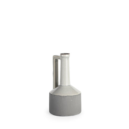 9" Gray And White Ceramic Cylinder Table Vase HomeRoots