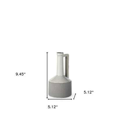 9" Gray And White Ceramic Cylinder Table Vase HomeRoots