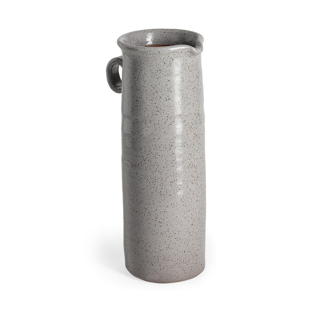 12" Gray Cylinder Ceramic Urns Jars — view 7