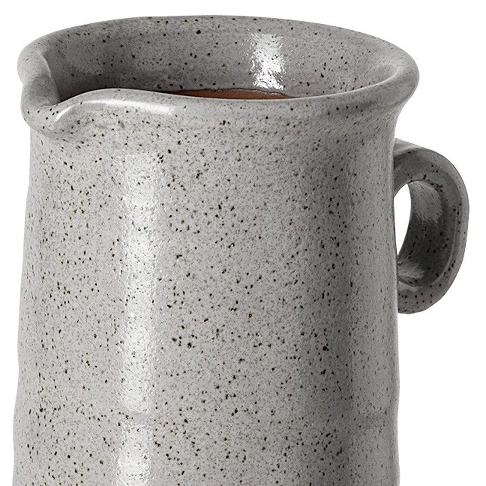 12" Gray Cylinder Ceramic Urns Jars — view 6