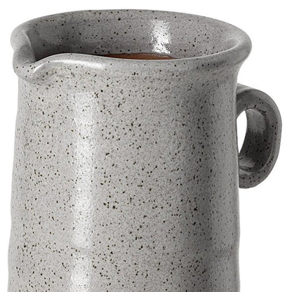 12" Gray Cylinder Ceramic Urns Jars HomeRoots