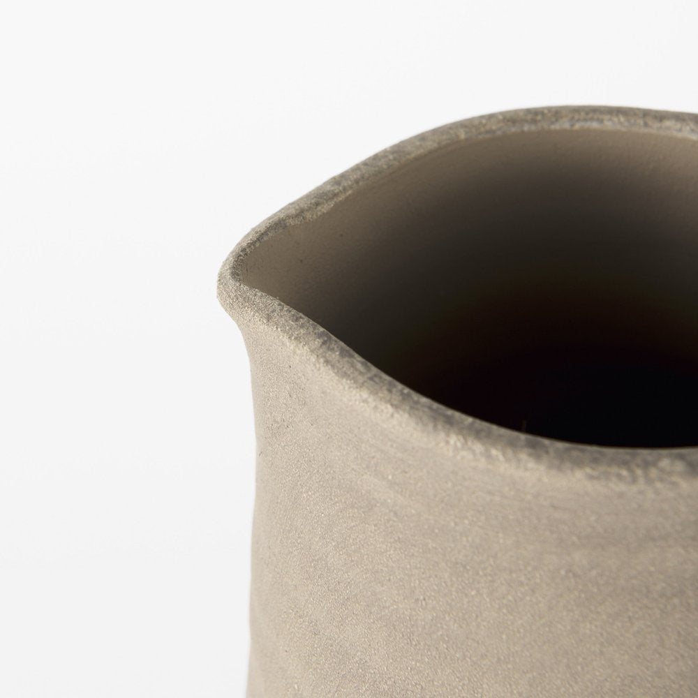 14" Black and Natural Ceramic Decorative Jug HomeRoots