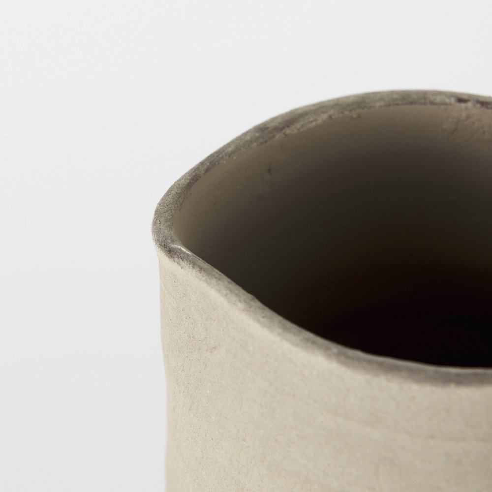14" White and Natural Ceramic Decorative Jug HomeRoots