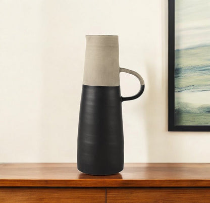 16" Black Ceramic Decorative Jug HomeRoots