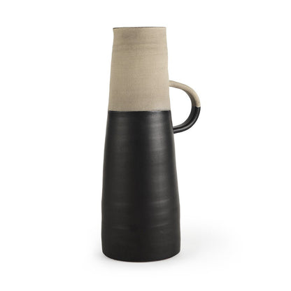 16" Black Ceramic Decorative Jug HomeRoots