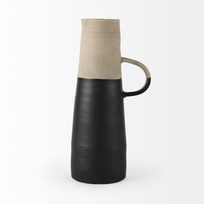 16" Black Ceramic Decorative Jug HomeRoots