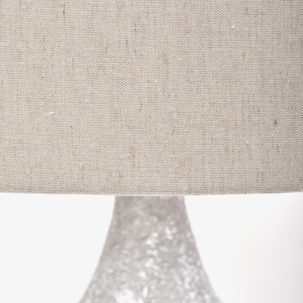 31" Gray Lamp Base LED With Beige Shade HomeRoots