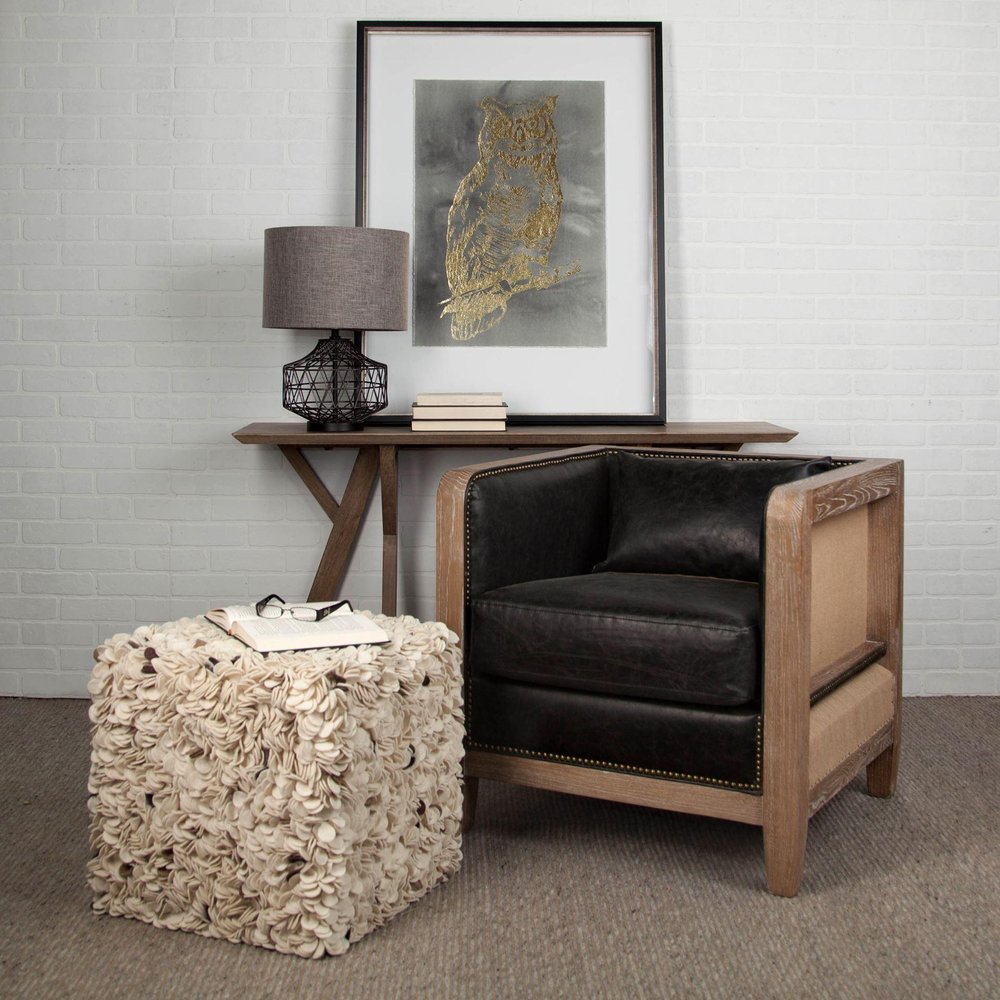 20" Black Lamp Base LED With Brown Shade HomeRoots