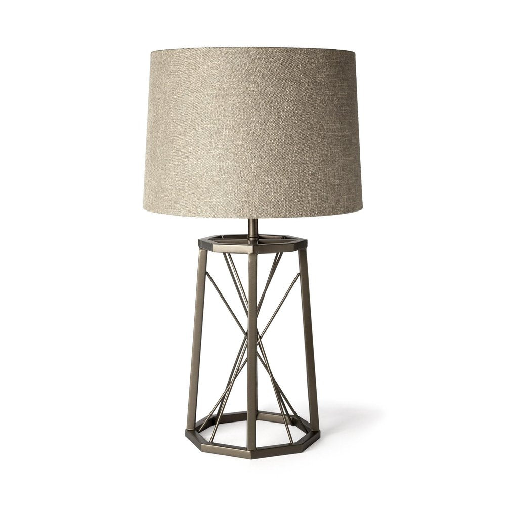 29" Bronze Lamp Base LED With Beige Shade — view 1
