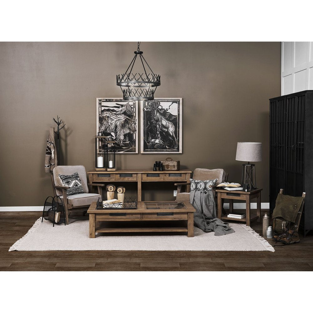 29" Bronze Lamp Base LED With Beige Shade HomeRoots