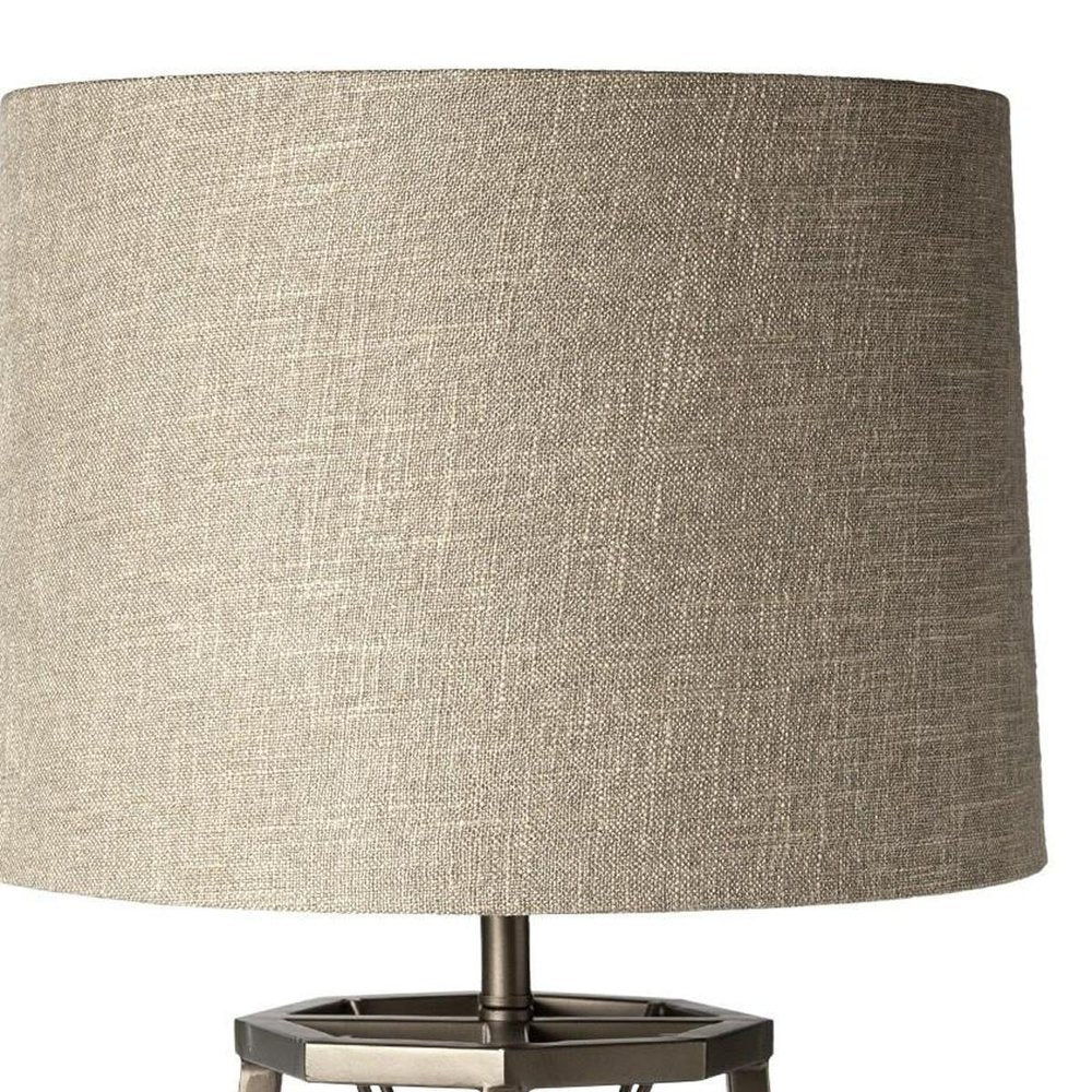29" Bronze Lamp Base LED With Beige Shade — view 4