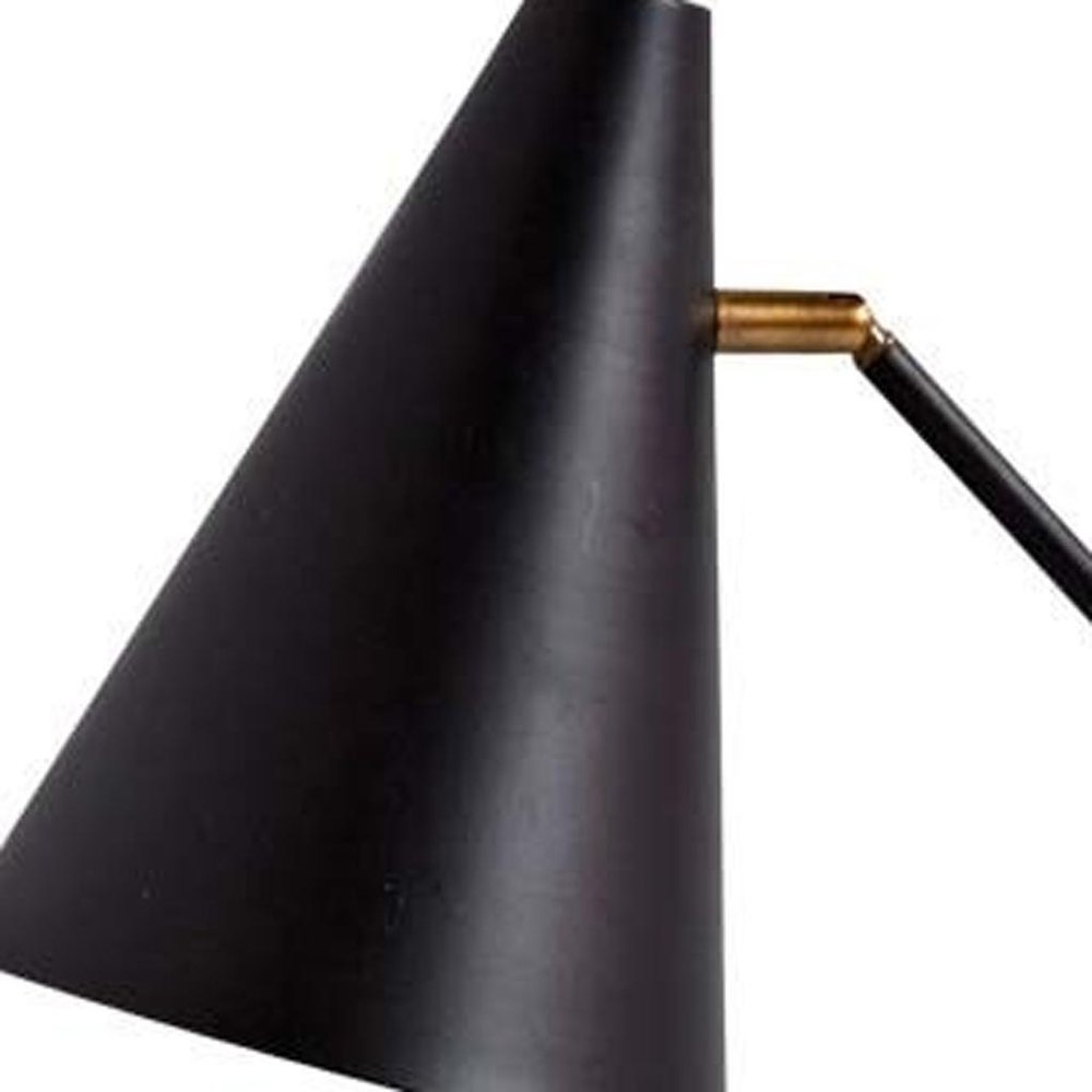 26" Black Metal Swing Arm With Black Cone Shade HomeRoots