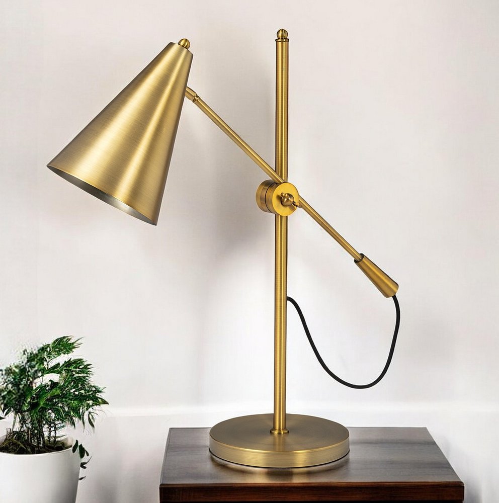 26" Gold Lamp Base LED With Gold Shade HomeRoots